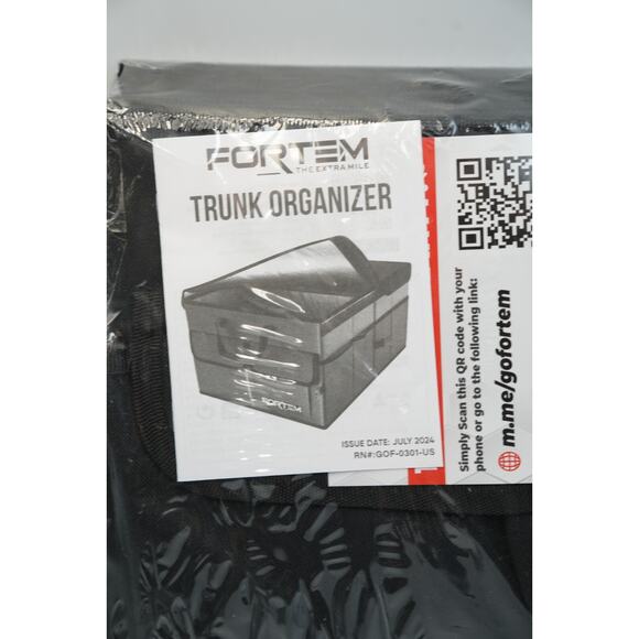 FORTEM Trunk Organizer with Lid – Collapsible Storage Bin, Black - Picture 2 of 4